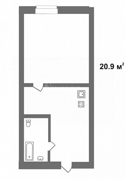 1-к квартира, 20.9 кв.м.