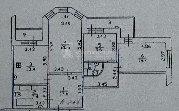 3-к квартира, 85 кв.м.