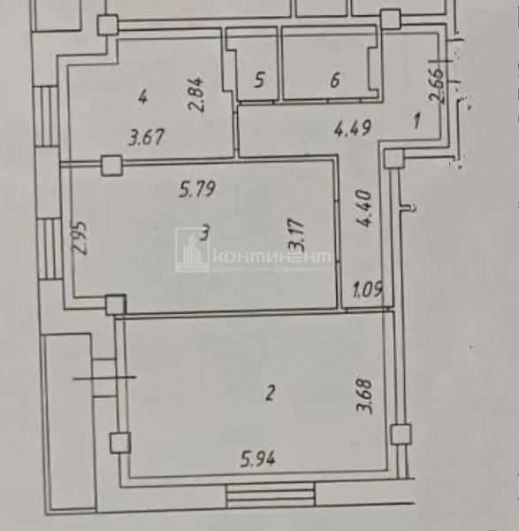 2-к квартира, 64.6 кв.м.
